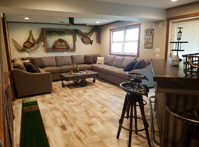 family room with pull out couch