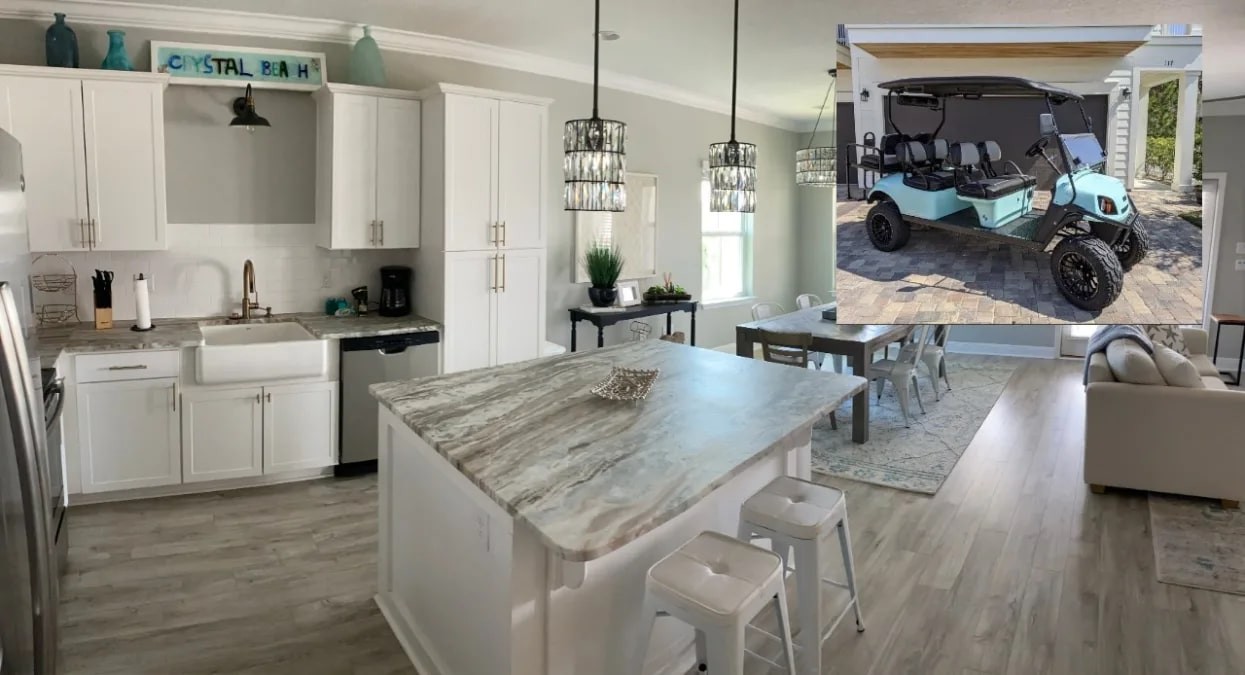 Open concept with kitchen island