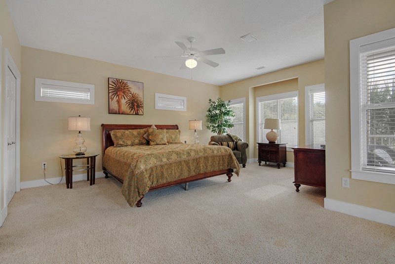 Master bedroom features king bed, gulf view, access to balcony and ensuite bath