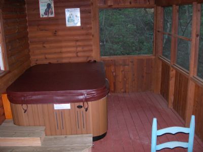 Hot Tub With View on Secluded  Porch