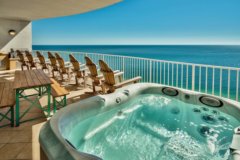 private hot tub on Gulf Front balcony